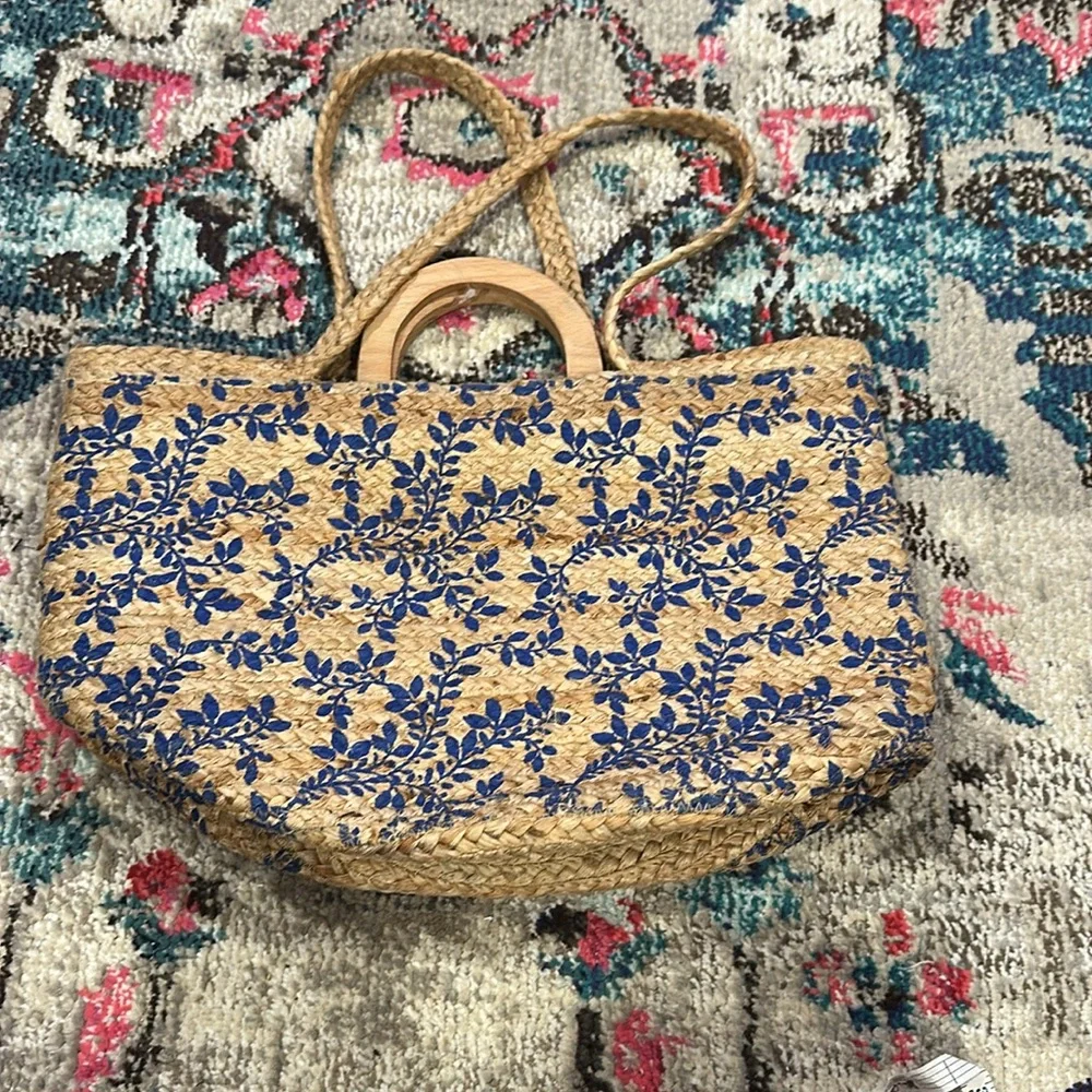 FRANCESCAS SHIRALEAH CATALINE CLASSY JUTE BEACH TOTE